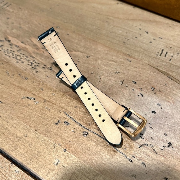 Fossil 14mm Leather Watch Strap Black - Picture 2 of 2